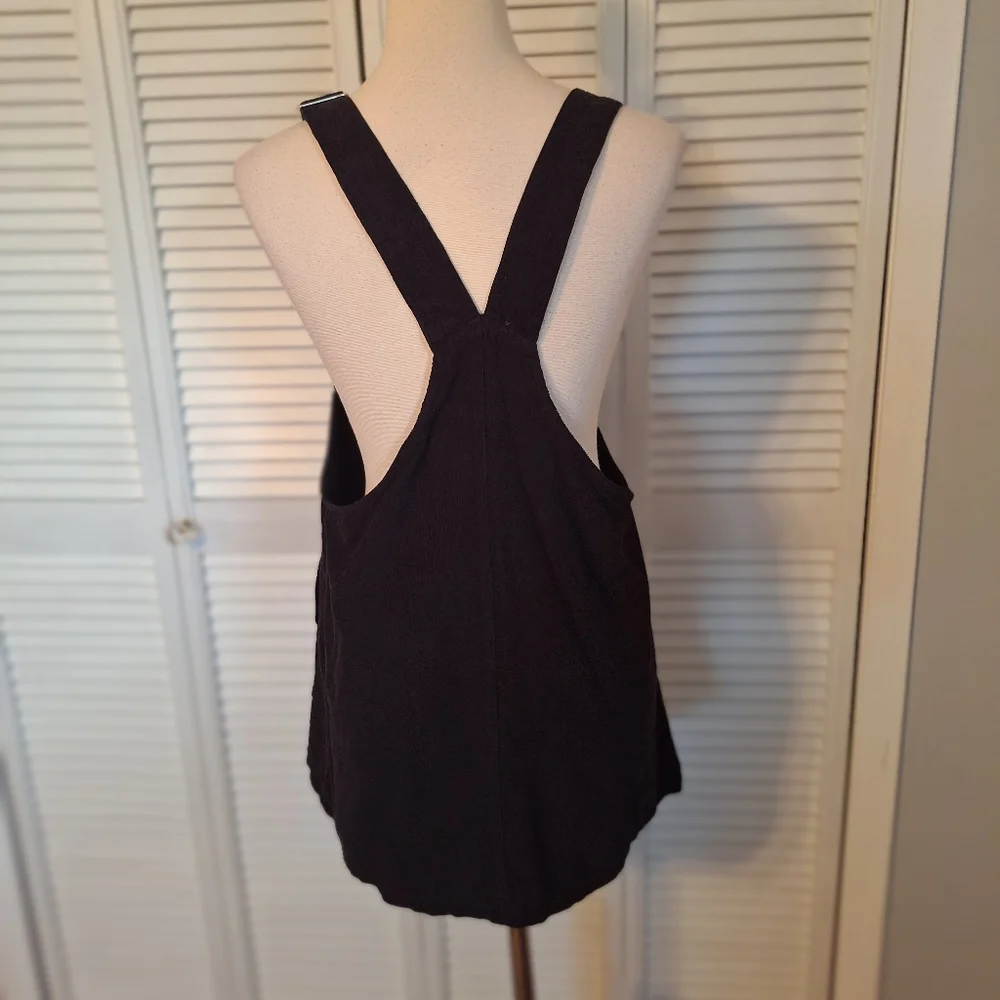 Harper heritage black corduroy overall mini dress small *D2 - Picture 5 of 9